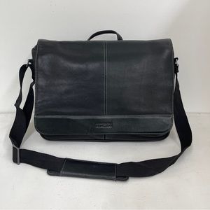 Kenneth Cole Reaction Leather Laptop Bag Book Bag Mens Shoulder Bag Crossbody